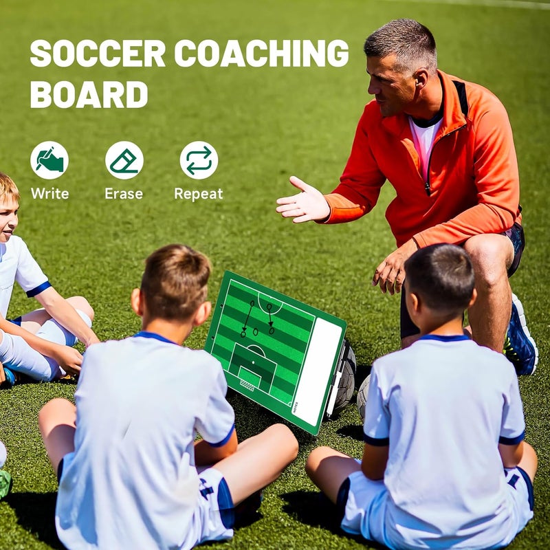 LYINGFISH Dry Erase Coaches Clipboard, Waterproof Soccer Whiteboard for Coaches Double-Sided Soccer Clipboard for Coaches Writable and Erasable Coaching Board Dry Erase Coaching Board Dry Erase Clipboard Gift - Image 2